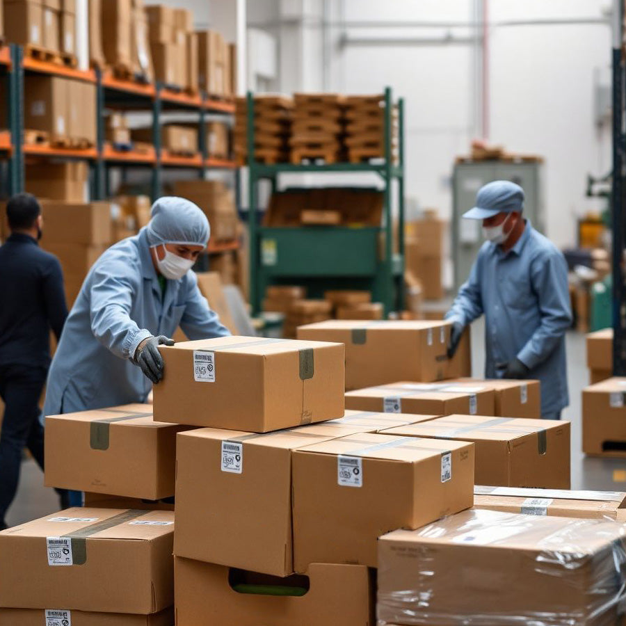 Photos of the warehouse where the products are stored