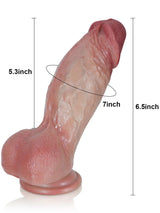 Kimi 8.6" x 2.2" Realistic Soft Flesh Like Thick Short Fat Dildo