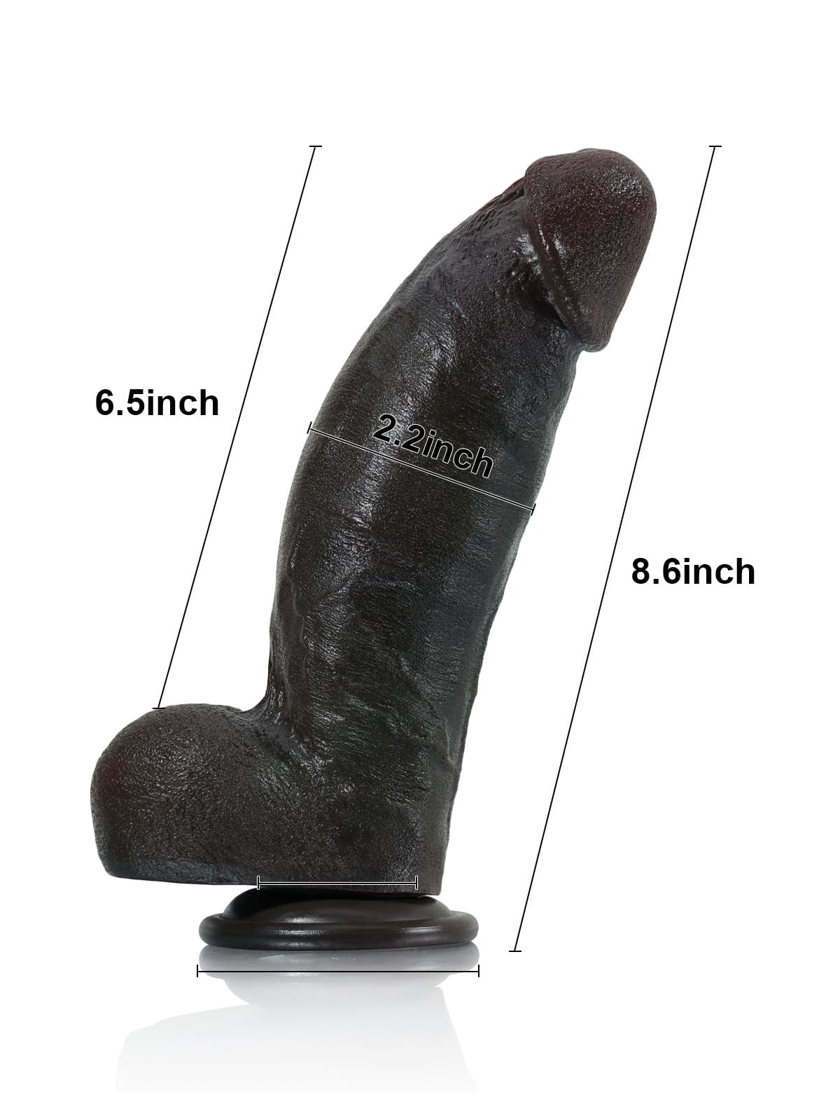 Kimi 8.6" x 2.2" Realistic Soft Flesh Like Thick Short Fat Dildo