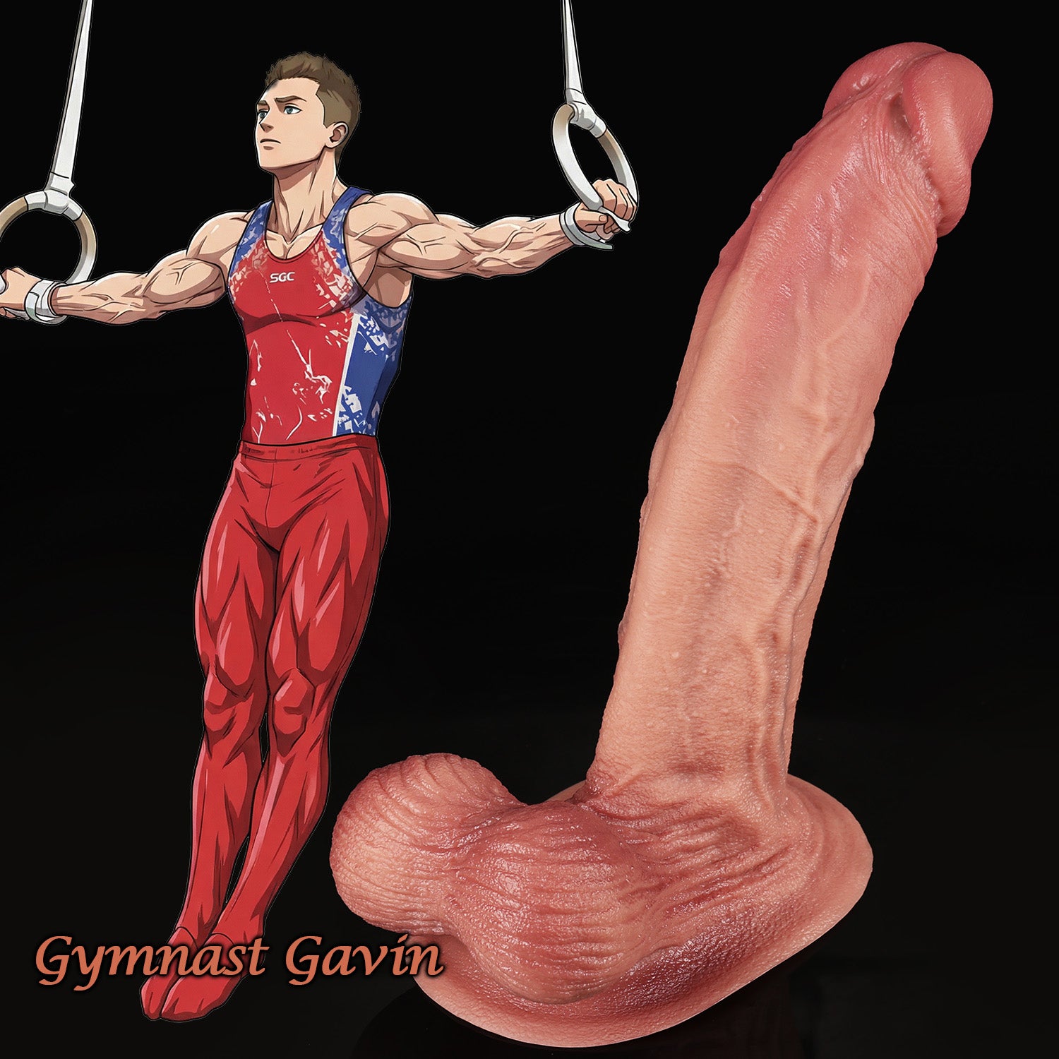 Gymnast Gavin - 11-Inch Heavyweight Lifelike Dildo with Massive Hanging Balls