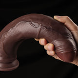 Weightlifting Wade-Deep Curved Black Uncut Dildo with Enhanced Texturing
